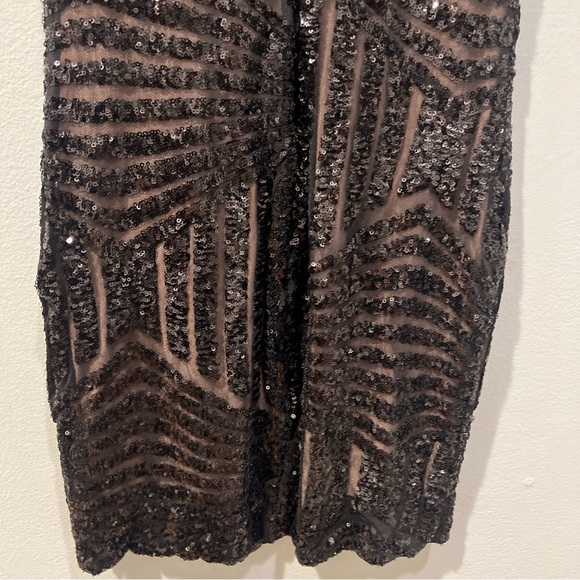 Dress The Population Women's Black Tabitha Sequin Cocktail Bodycon Dress Size M - Picture 3 of 10